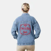 Goth Valentine Key To My Heart Red Denim Jacket