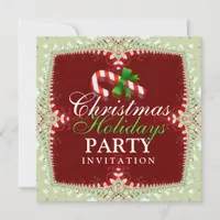 Candy Cane Christmas Holidays Party Invitation