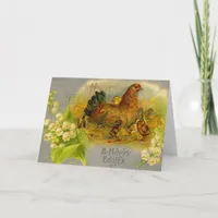 Vintage Easter Hen Holiday Card