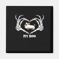 My Boo Chihuahua Costume With Skeleton Heart Hands Magnet