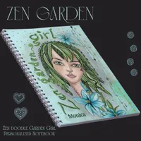 Zen Doodle Garden Girl Personalized Notebook