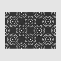 Folk Ethnic Black and White Geometric Pattern Tissue Paper