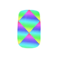 Diagonal Rainbow Gradient Blue to Green Minx Nail Wraps