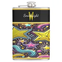 Stars and Patterns Brighten the Night Flask