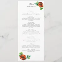 Sublime Watercolor Red Poppies in Vintage Style Menu