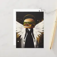 Surreal Cheeseburger Angel Postcard