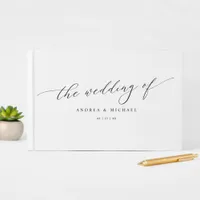 Simple, Elegant, Minimalist Vintage Script Wedding Guest Book