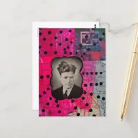 Funny Man With Bad Hair Collage Postcard