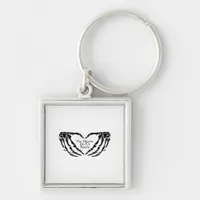 Til Death - Skeleton Heart Hands  Keychain