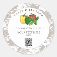 *~* AP30 DEHYDRATED Bell Peppers Canning QR Logo Classic Round Sticker