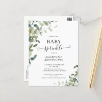 Rustic Greenery Baby Sprinkle Invitation Postcard