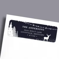 Rustic Winter Woodland Deer Address Label