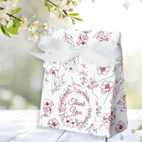 Elegant Vintage Romance Burgundy Floral Wedding Favor Boxes