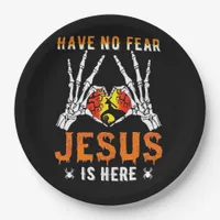 Jesus Is Heart Skeleton Hand Minimal Design Paper Plates