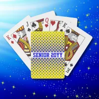 Yellow and Blue 2024 High School Senior Poker Cards