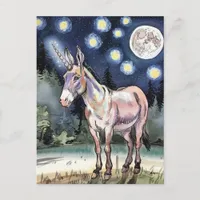 Cute Donkey Unicorn Postcard