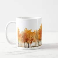 Watercolor Autumn Trees in a Row Coffee Mug