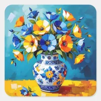 Beautiful Vase of Flowers  Square Sticker