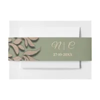 Elegant Modern Sage green & gold classic mandala I Invitation Belly Band