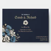 Navy Wildflower Wedding | Elegant Floral Wedding Envelope