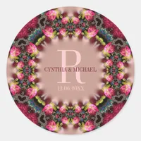 Vintage Romance Roses Wedding Keepsake Classic Round Sticker