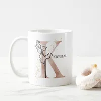 Monogram Initial Modern Letter K Boho Personalized Coffee Mug