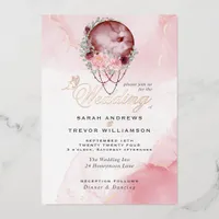 WEDDING  | Romantic Pink Moon Mandela  Foil Invitation