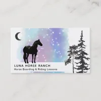 *~* Cosmic Stars Moon Horse Ranch Rainbow Shaman Business Card