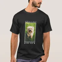 Fun World's Best Dog Dad Portrait Pet Photo T-Shirt