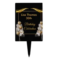 Gold Elegant 30th Birthday Party  Cake Topper