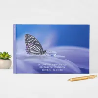 Butterfly Dew Drop Memories of Funeral Condolence Guest Book