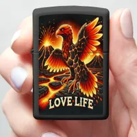 Phoenix Eagle Soars Over Lava Landscape Zippo Lighter