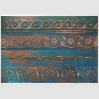 Copper Patina and Turquoise Grecian Metallic Tissue Paper
