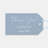 Winter Dusty Blue Thank You tags