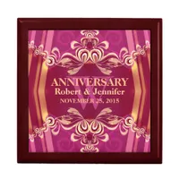 Pink Gold Monogram Wedding Anniversary Gift Box