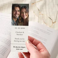 Wedding photo quote ivory thank you favor bookmarks