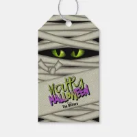 Mummy Eyes Halloween Green ID685 Gift Tags