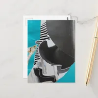 Abstract Piano and Chair collage Postcard