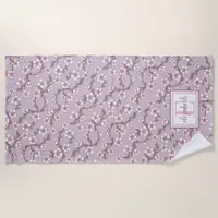 Floral Monogram Beach Towel – Personalized Summer 