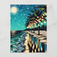 Romantic Pretty Coastal Art  Postcard