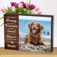 Rustic Pet Memorial Photo Wooden Box Sign