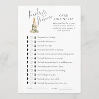 Pearls Over or Under Bridal Shower Game Card