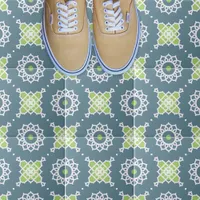 Blue Green White Lace Mosaic Geometric Pattern Ceramic Tile