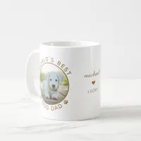 World's Best Dog Dad Gold Personalized Name Photo Coffee Mug