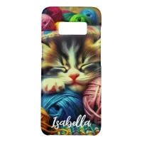 Cute Kitten Sleeping under a Blanket Case-Mate Samsung Galaxy S8 Case