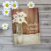 White Daisies Bottle Barn Wedding Guest Book