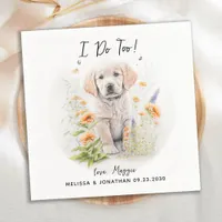 Golden Retriever Custom Dog Wedding Cocktail Napkins