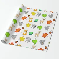 Forest Animals Woodland Creatures Fox, Raccoon Wrapping Paper