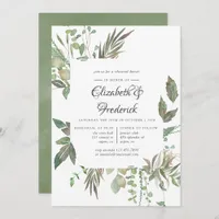 Greenery Geometric Wedding Rehearsal Dinner Invitation