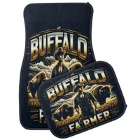 Proud Buffalo Farmer Tills the Land Car Floor Mat